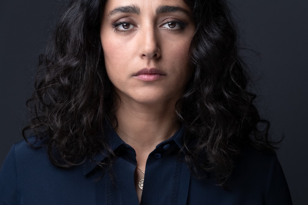 Iranian actress Golshifteh Farahani poses during a photo session in Paris on October 11, 2022.  JOEL SAGET / AFP