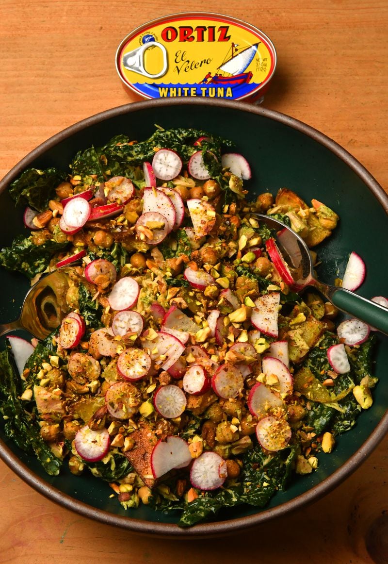 Kitchen Sink Green Goddess and Tuna Salad is a dish that Sarah O'Brien frequently prepares for her family.  Styling by Sarah O'Brien. (CHRIS HUNT FOR THE ATLANTA JOURNAL-CONSTITUTION)