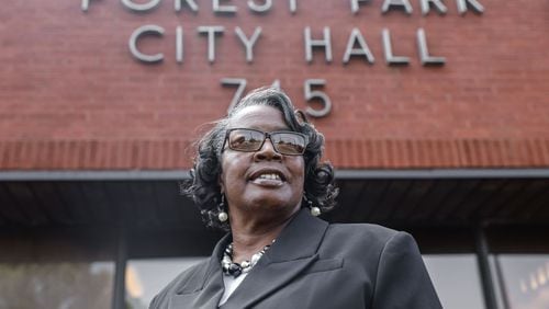 Sparkle Adams, a former Forest Park City Council member and veteran, sees a connection between her and Vice President Kamala Harris, the Democratic nominee for president. (Natrice Miller/ AJC)