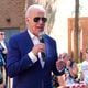 President Joe Biden speaks to supporters as first lady Jill Biden, left, looks on at a campaign rally in Harrisburg, Pa., on Sunday, July 7, 2024. (AP Photo/Manuel Balce Ceneta)