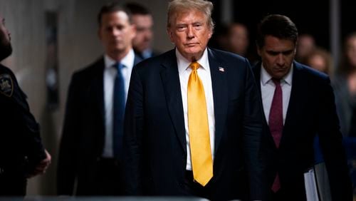 
                        FILE — Former President Donald Trump walks to make remarks to reporters as jurors begin deliberations for his criminal trial at the New York State Supreme Court in Manhattan, May 29, 2024. The Manhattan district attorney’s office on Monday, July 1, is expected to make its recommendation to a judge on whether to imprison Trump for his recent felony conviction, a crucial step in the first criminal sentencing of an American president. (Doug Mills/The New York Times)
                      