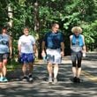 (L to R) LuAnn DelVerme, Lou DelVerme, Brad McCahill and Waunelle Jackson-Ian walk nearly every day at Kennesaw Mountain and said they support closing the road to cars and limiting bike access due to safety concerns on Monday, July 1, 2024. (Taylor Croft/taylor.croft@ajc.com)