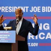 U.S. Raphael Warnock, D-Ga., remains supportive of President Joe Biden.