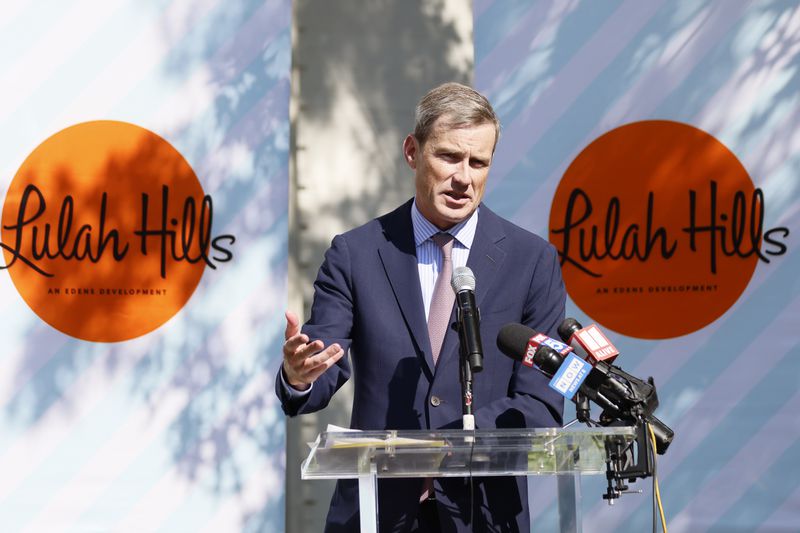 Herbert Ames, Vice President for EDENS, speaks during a press conference on Wednesday, June 26, 2024, to announce the demolition of North Dekalb Mall, marking the beginning of progress towards a new multi-use development.
(Miguel Martinez / AJC)