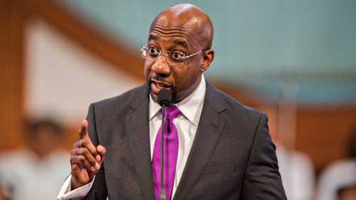 Rev. Raphael Gamaliel Warnock speaks during the 48th Martin Luther King Jr. Annual Commemorative Service at Ebenezer Baptist Church in Atlanta on Monday, January 18, 2016. The five-hour service featured numerous speakers and performances all in memory of Dr. King. JONATHAN PHILLIPS / SPECIAL