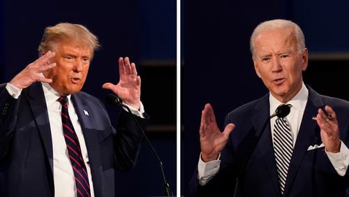 Former President Donald Trump (left) and President Joe Biden (right) are scheduled to debate on Thursday.