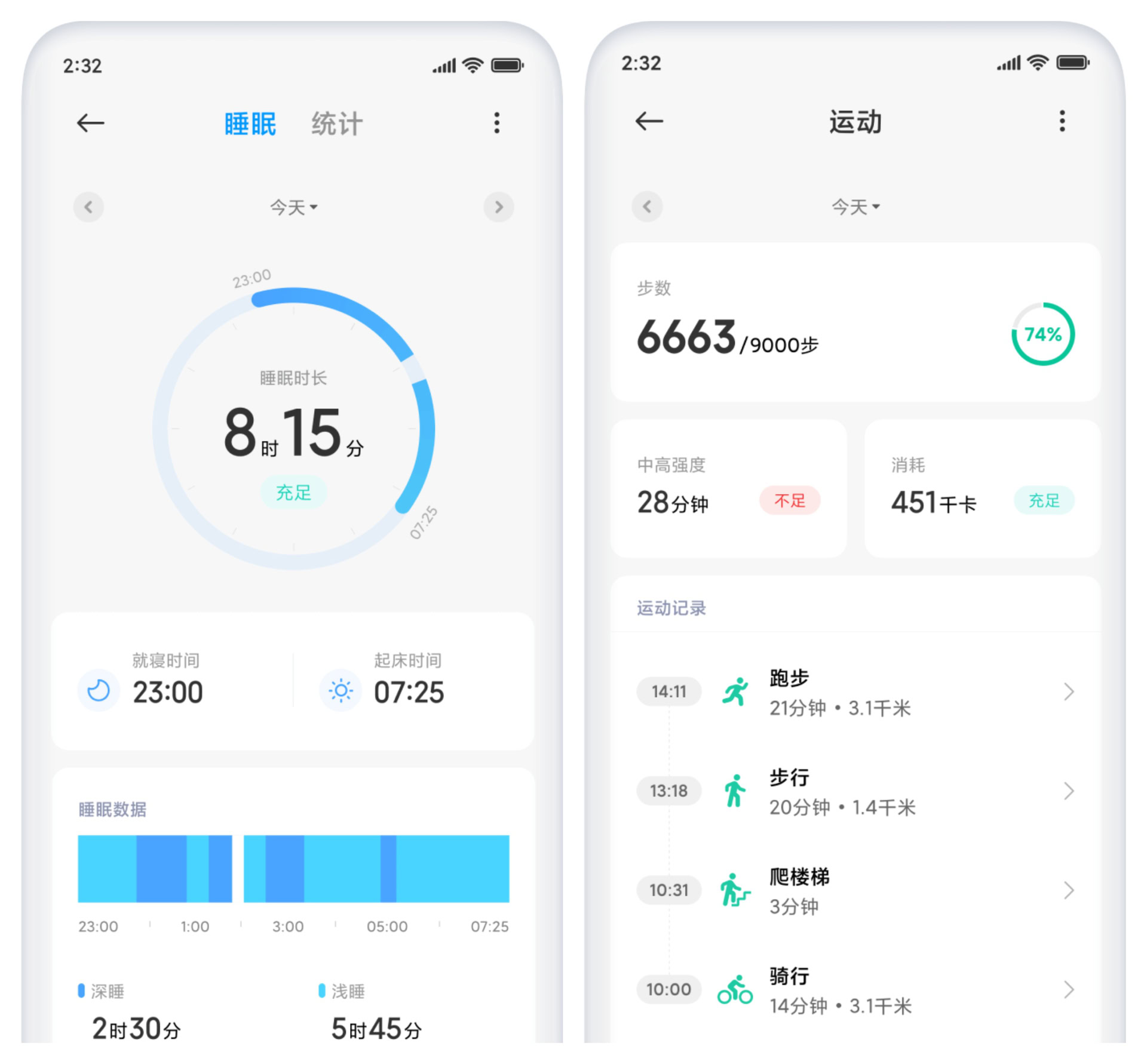 MIUI 12 health sleep tracking