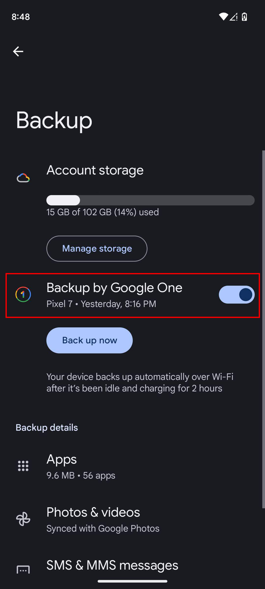 How to turn on Backup by Google One on Android 14 (3)