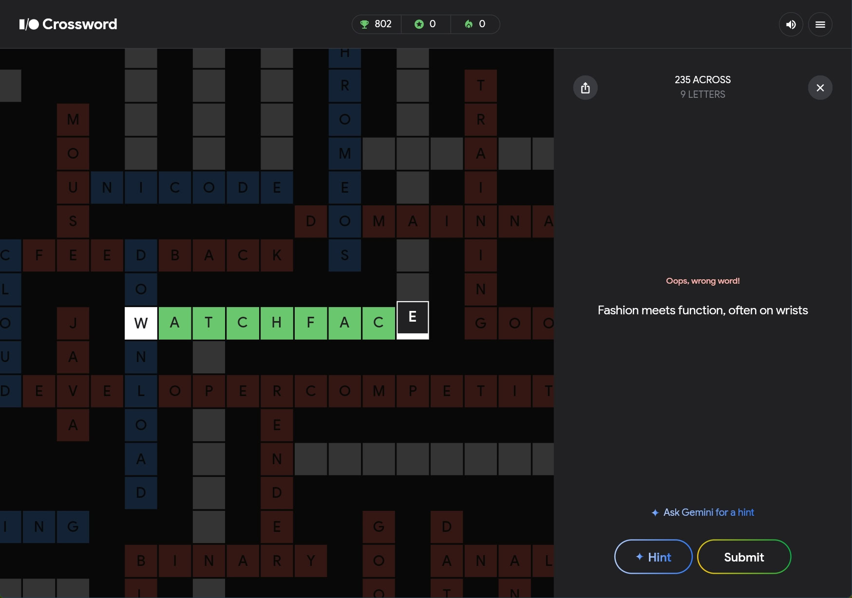 google io crossword