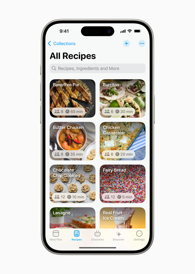  Halaman Resep di aplikasi Crouton ditampilkan di iPhone 15 Pro. 