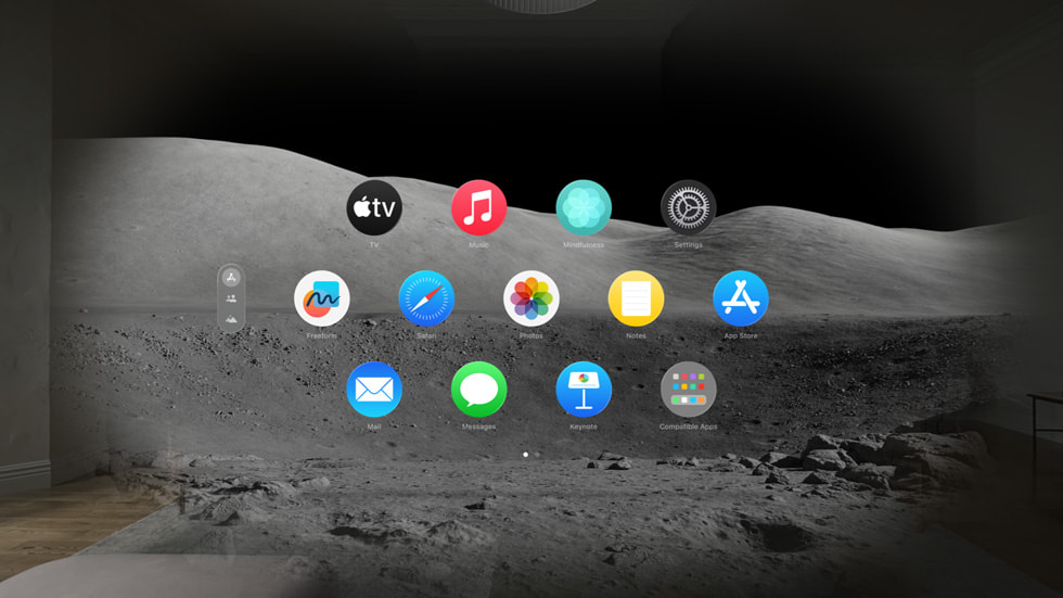 L’environnement La Lune d’Apple Vision Pro