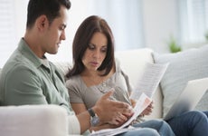 Couple looking at their finances