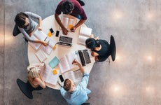 University students doing group study