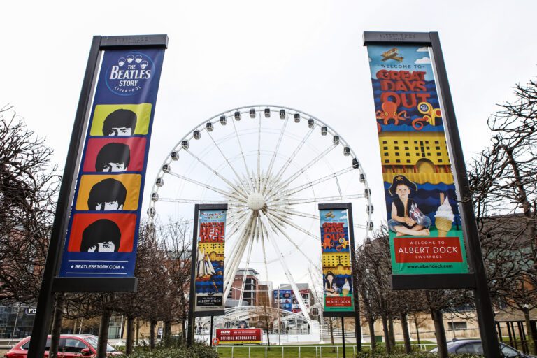 Entrance to The Beatles Story Museum on the Albert Dock Liverpool.