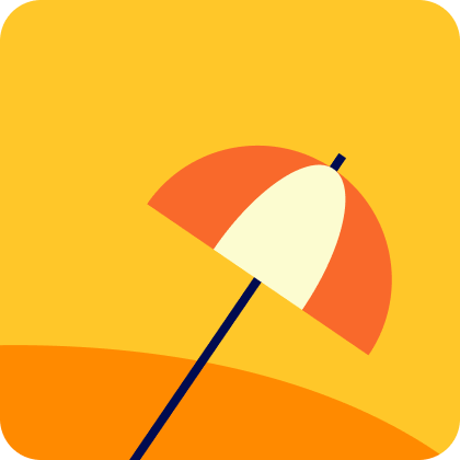 An umbrella on a beach.