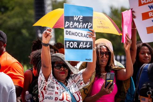 Black women on the mic during the 1963 March on Washington