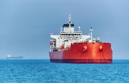 Oil tanker on the ocean.