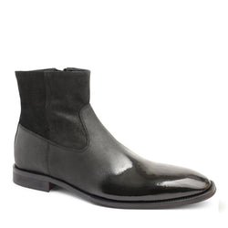 Armando Patent Ombre Suede Zip Boot - Black