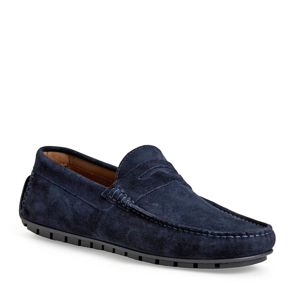 XANE CASUAL SUEDE SLIP-ON DRIVING MOCCASIN-NAVY