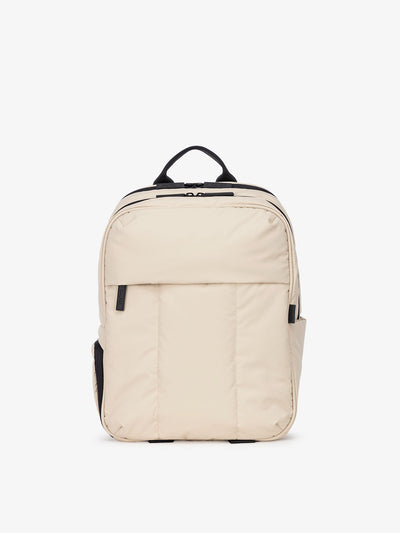 CALPAK Luka laptop backpack in cream oatmeal; BPL2001-OATMEAL view 1