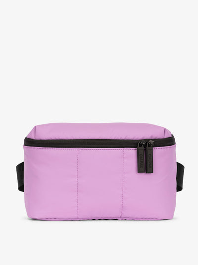 CALPAK Luka Belt Bag with soft puffy exterior in pink; BB1901-LILAC view 1