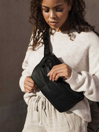 CALPAK Luka belt bag in matte black; BB1901-MATTE-BLACK view 2