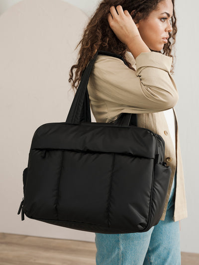 matte black CALPAK Luka duffel bag and weekender; DSM1901-MATTE-BLACK view 2