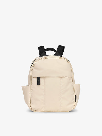 CALPAK Luka Mini everyday Backpack with soft puffy exterior in cream; BPM2201-OATMEAL view 1