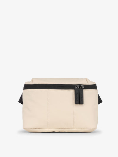 CALPAK Luka Mini Belt Bag with soft water-resistant exterior in oatmeal; BBM2201-OATMEAL view 1