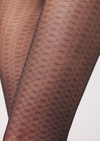 Sheer 20 Denier Geometric Pattern Tights