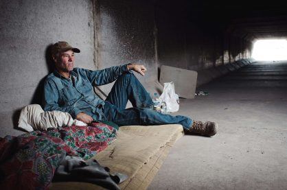 A homeless man living in the Las Vegas storm drain tunnels