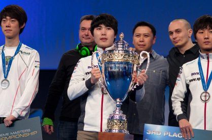 South Korean gaming team winning a Star Craft II championship