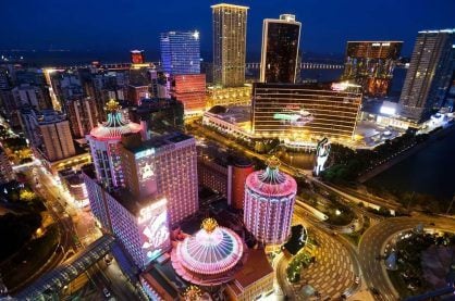 A night view of the heart of Macau