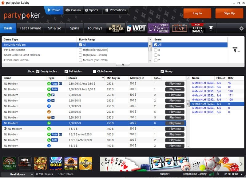 PartyPoker client