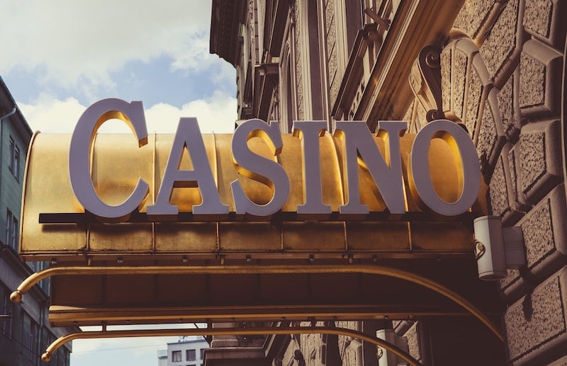 casino sign outside hotel