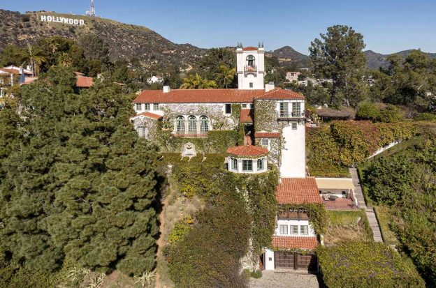 Castillo del Lago sits secluded below the Hollywood sign