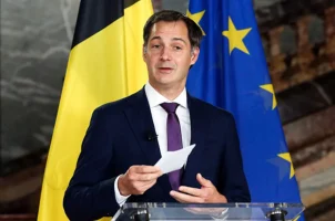 Belgium Prime Minister Alexander De Croo in a parliamentary speech