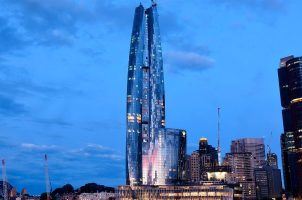 The Crown Sydney in Barangaroo at dusk