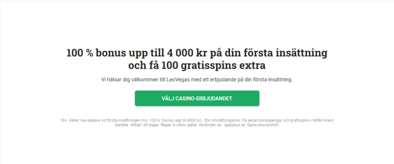 leovegas välkomsterbjudande