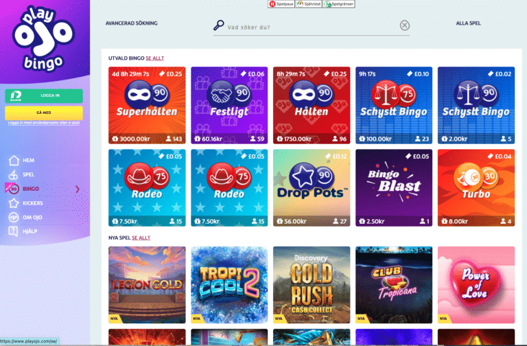 play ojo bingo online