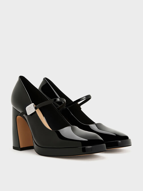 Jyll Patent Leather Platform Mary Janes, Black Patent, hi-res