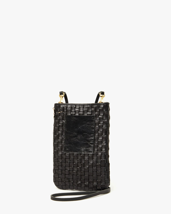 Black Woven Checker Poche Back View