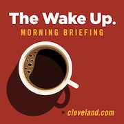 The logo for cleveland.com's The Wake Up podcast.