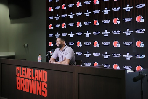 Cleveland Browns GM Andrew Berry covers NFL Draft questions, April 18, 2024