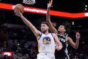 The Golden State Warriors issued a statement on "legendary" shooting guard Klay Thompson, who won four NBA championships in 13 seasons with the team, signing a 3-year, $50 million free agent contract with the Dallas Mavericks. “We can’t overstate Klay Thompson’s incredible and legendary contributions with the Warriors during his 13 years with the team," the organization said. (AP Photo/Eric Gay, File)