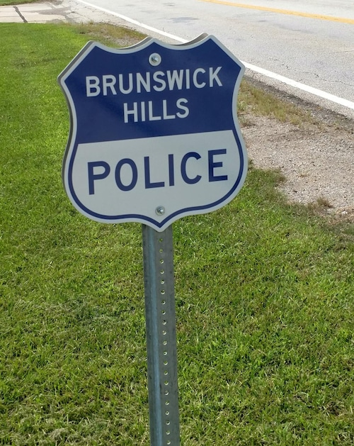 Brunswick Hills Township Police Department sign