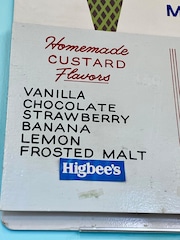 Weber's Premium Custard and Ice Cream in Fairview Park has an homage to the Higbee's Chocolate Malted from the department store's Frosty Bar. Here's their menu board.