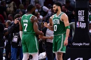 Boston Celtics forward Jayson Tatum (0) and guard Jaylen Brown (7) found a way to coexist and lead the team to an NBA championship.