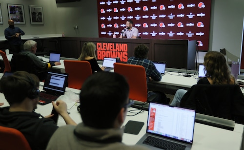 Cleveland Browns GM Andrew Berry covers NFL Draft questions, April 18, 2024