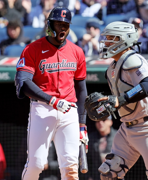 Cleveland Guardians battle the New York Yankees at Progress Field in game one of a split double header